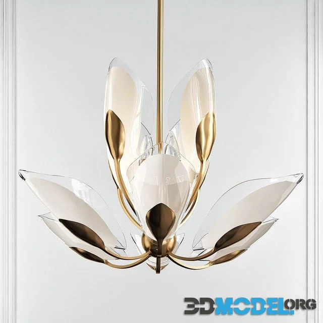 Blossom Gold Leaf 12 Light Chandelier by Hudson Valley