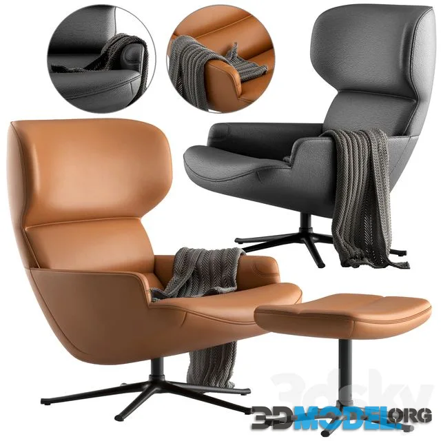 Boconcept-Trento chair + Trento footstool