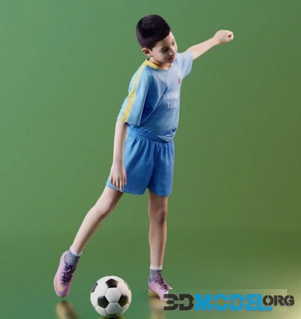 Boy Amal with a soccer ball