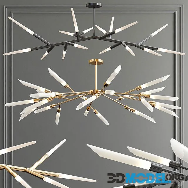 Branch Multi Tube & Led Chandelier