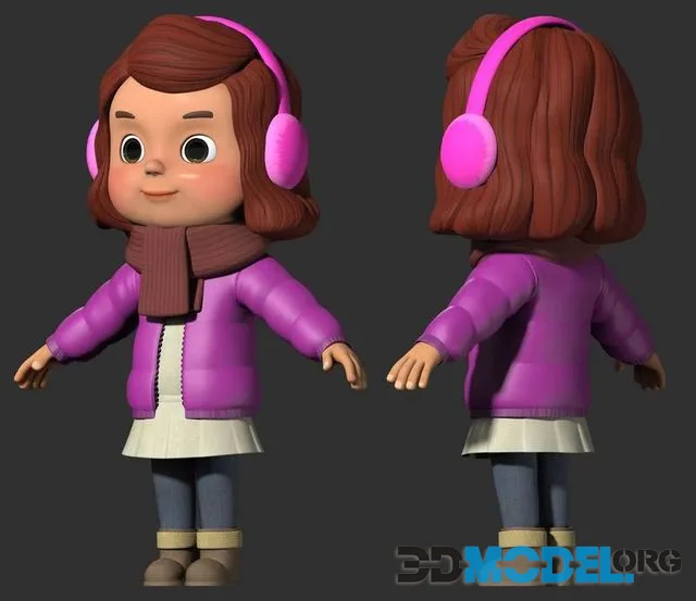 Cartoon girl child winter clothing (PBR)