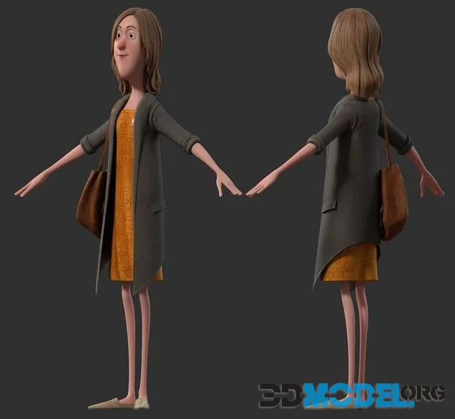 Cartoon girl woman (PBR)