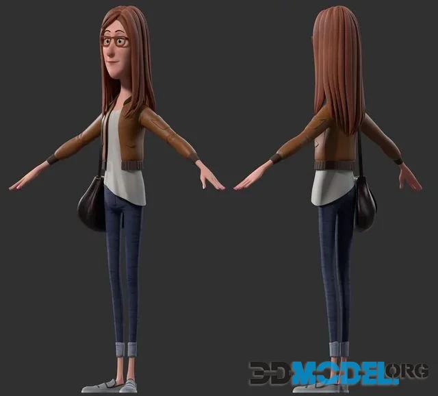 Cartoon woman girl (PBR)