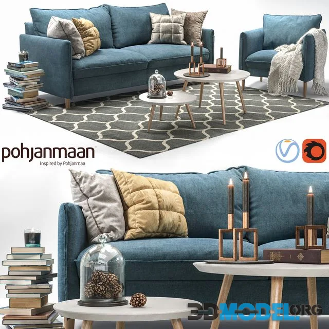 Chic Sofa and Armchair