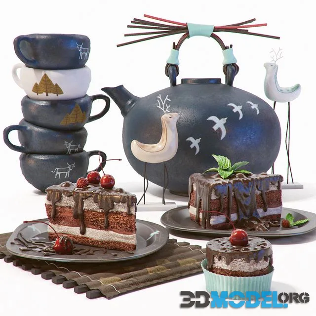Chocolate desserts, cake with decor