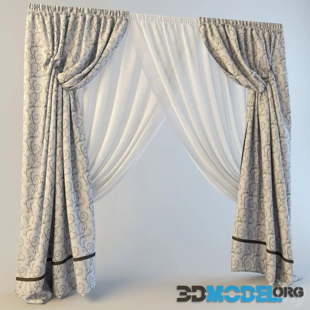 Classic style curtains double