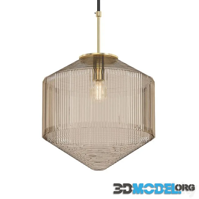 Clear glass pendant gold