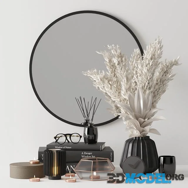Decor set 002 with round mirror