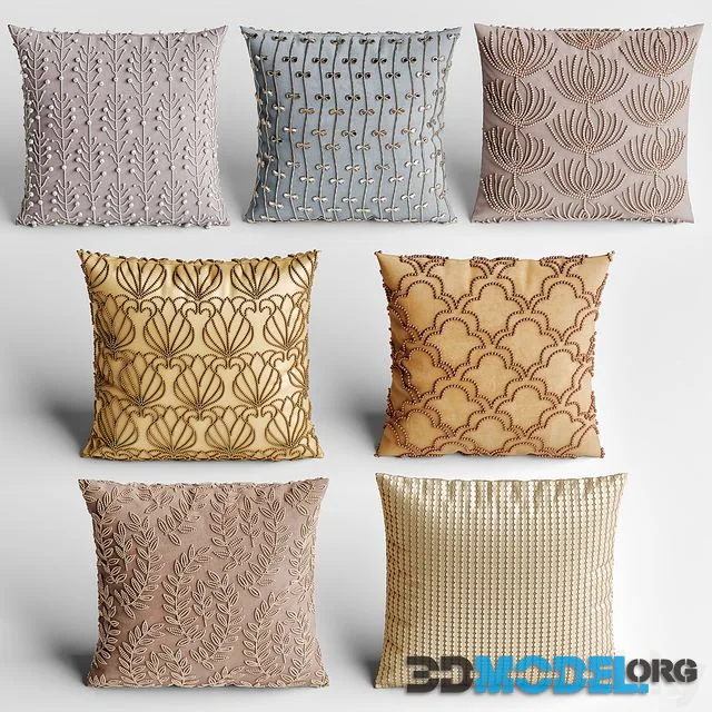 Decorative pillows with embroidery