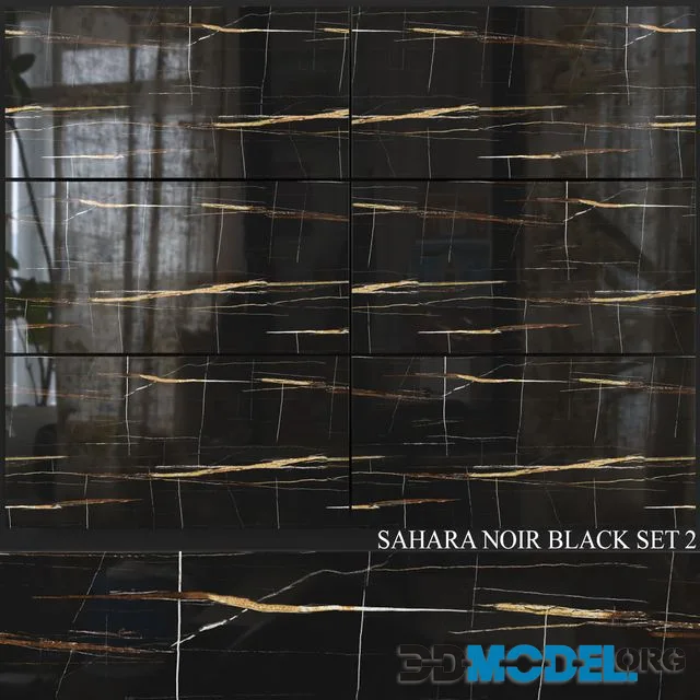 Decovita Sahara Noir Black 600x1200 Set 2