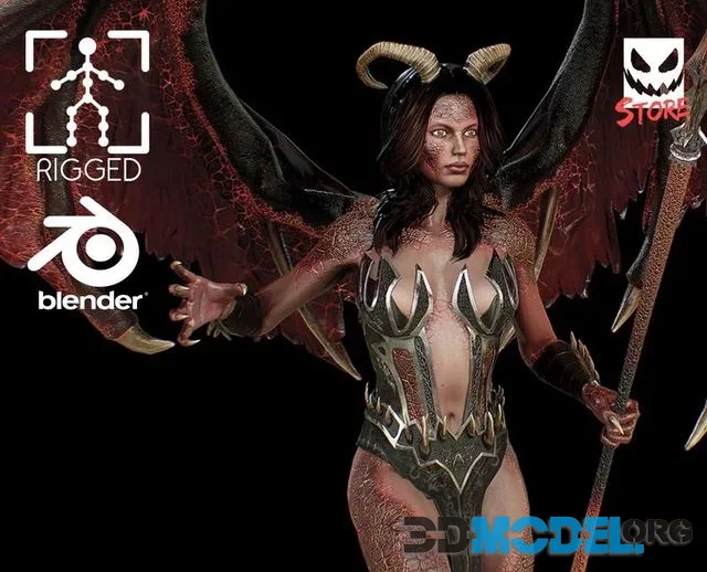 Demon girl Low-poly (PBR)