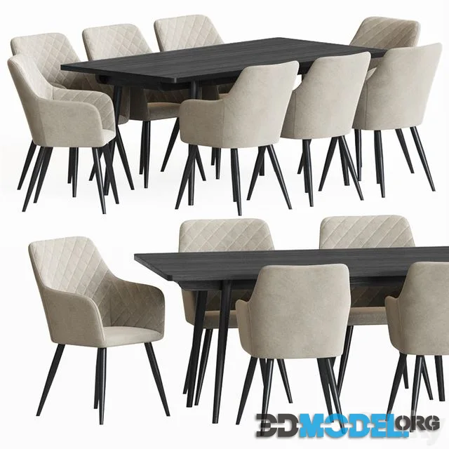 Dining Set 88 (Gravelle Studio Armchair, Larsson Dining Table)