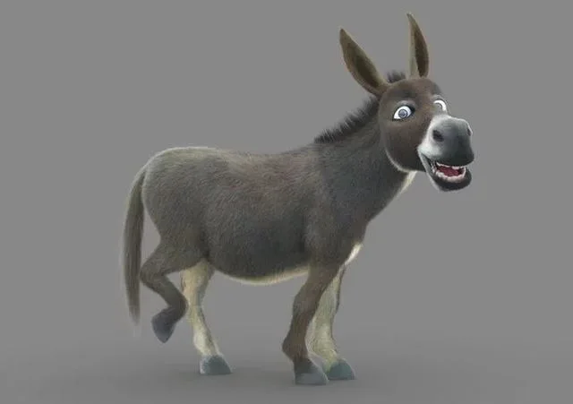Donkey cartoon Low-poly (PBR)