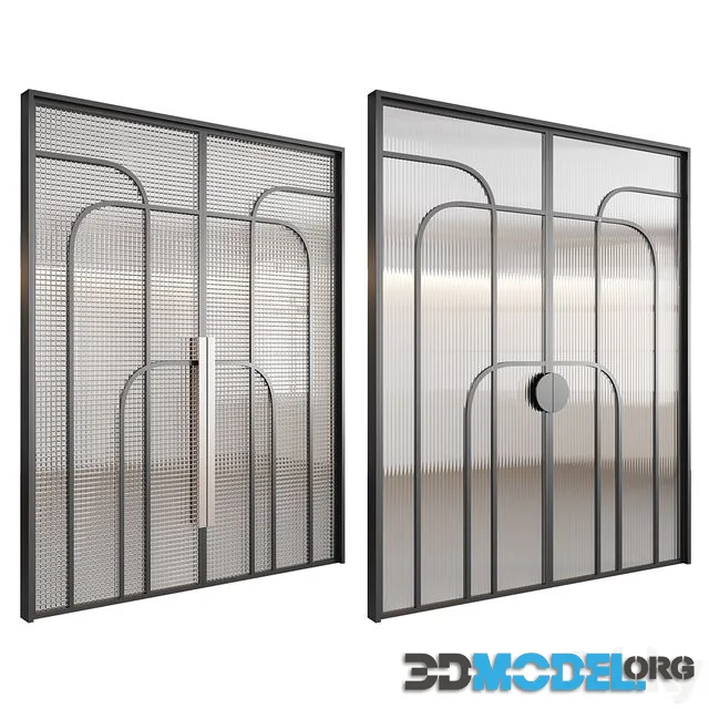 Embossed glass doors №2