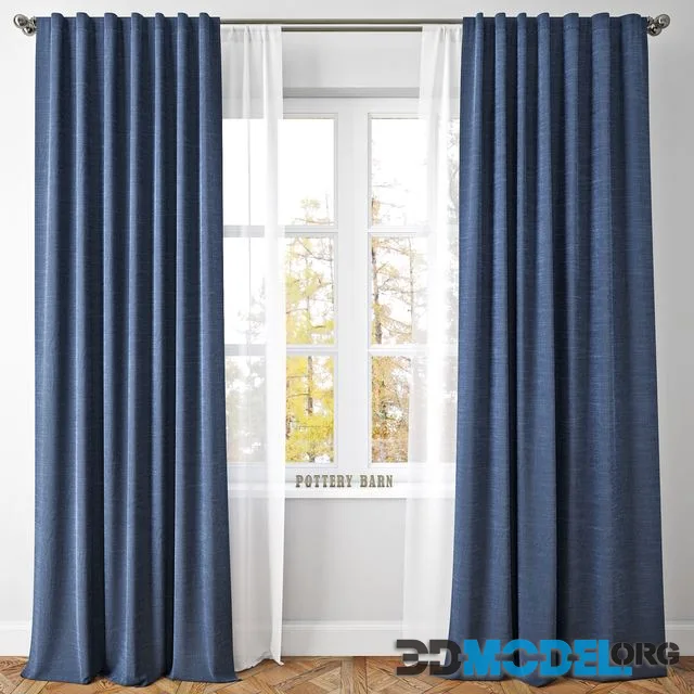 EMERY LINENCOTTON DRAPE-Pottery Barn