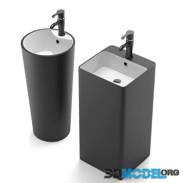 Floor standing sink MELANA MLN-B125BWM MLN-B126BWM