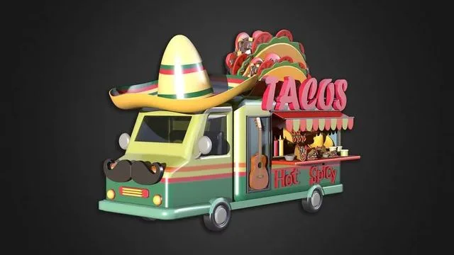 Food Taco Car (PBR)