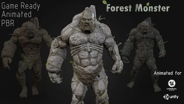 Forest Monster Low-poly (PBR)