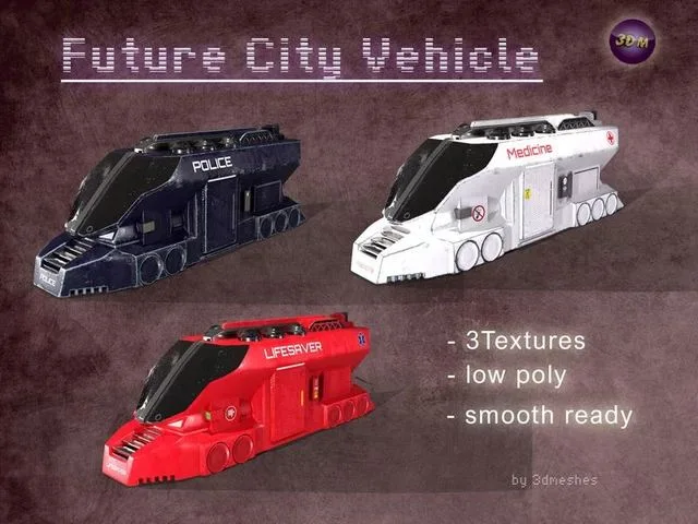 Future City Vehicle Truck 1 Free low-poly (PBR)
