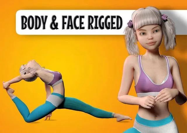 Girl Best Character Rigged (PBR)