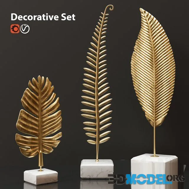 Golden Leaves Decorative Set