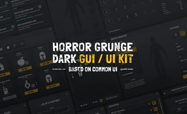 Grunge / Military / Horror Dark GUI / UI KIT (CommonUI) + psd/ai source files