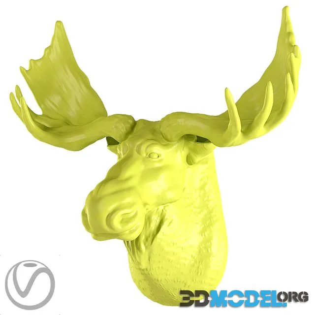 Gypsum moose head