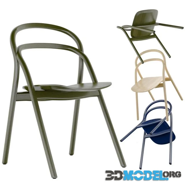 Hem Udon Chair Beech, Blue and Green Color