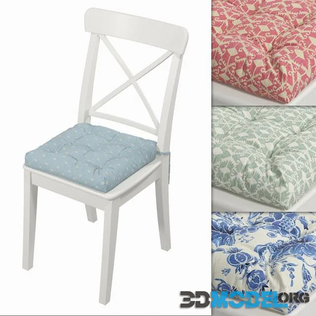 Ikea Ingolf's chair with a pillow (Ornament 02)