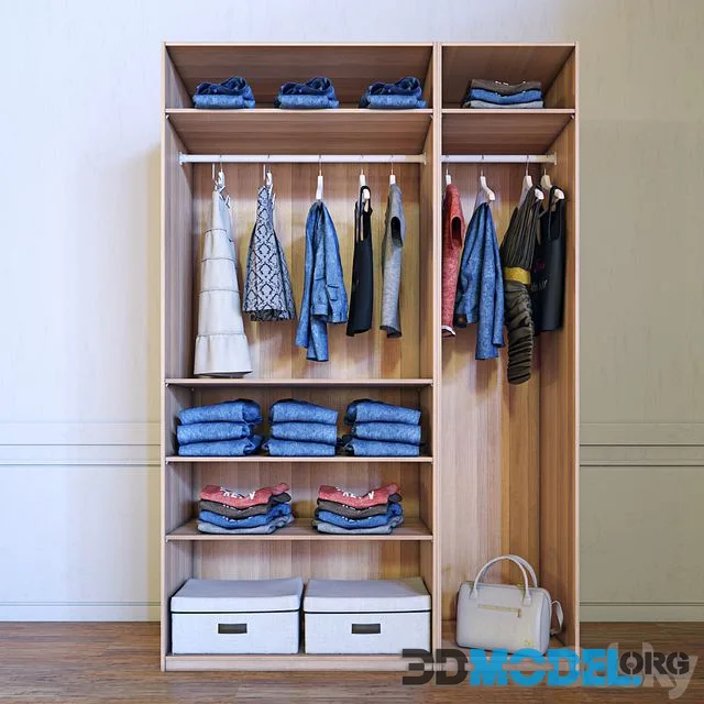 Ikea Wardrobe with Women Clothes
