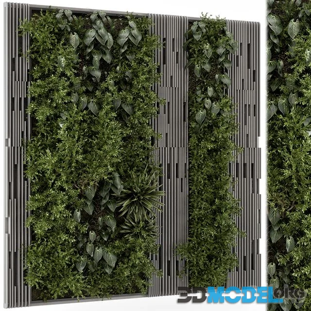 Indoor Wall Vertical Garden in Wooden Base - Set 864