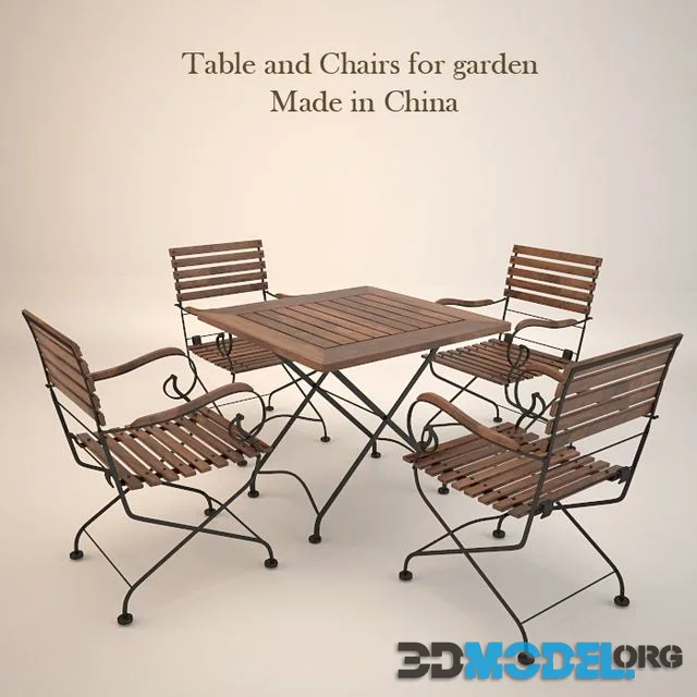 Iron chairs and table China
