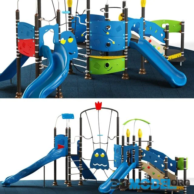 Kids playground equipment with slide climbing 09