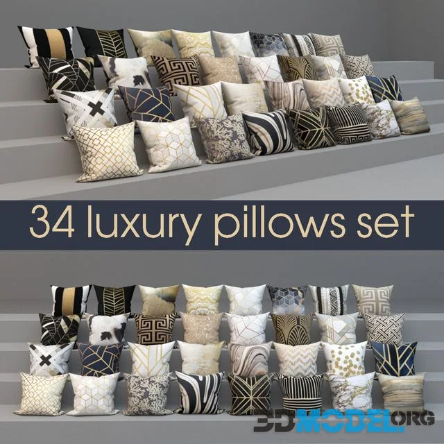 Luxury pillows, set of 34 pillows
