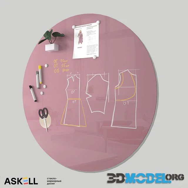 Magnetic whiteboard for office Askell Round