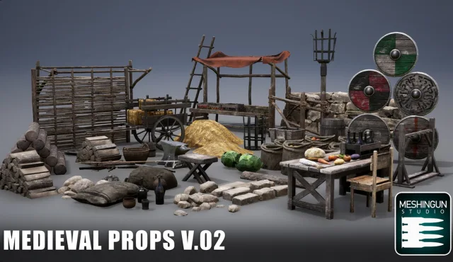 Medieval Props Pack by Meshingun