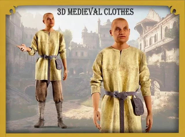 Medieval character outfit and shoes (PBR)