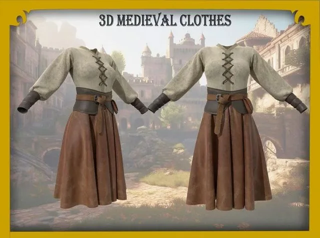 Medieval clothes character clothing (PBR)