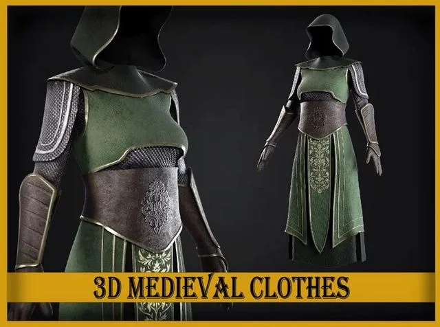 Medieval fantasy character clothes (PBR)
