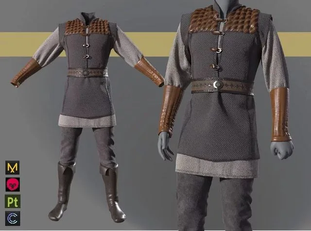 Medieval renaissance character clothes (PBR)