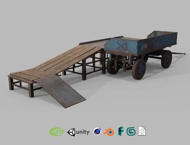 Medieval wagon ramp (PBR)