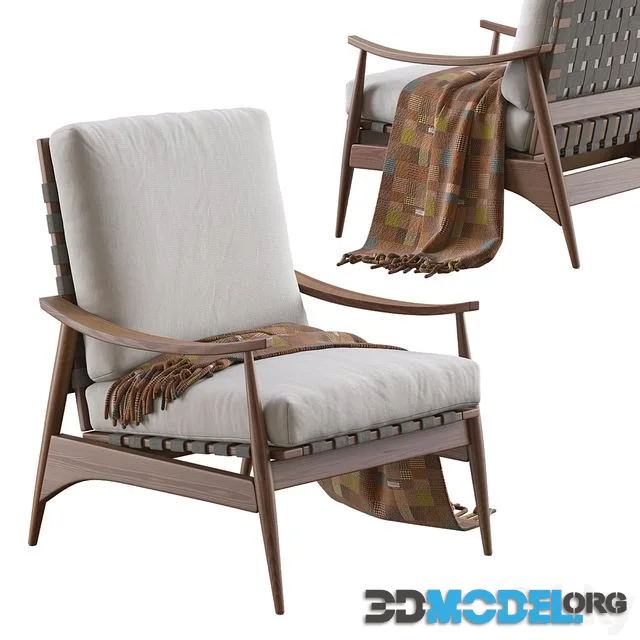 Mid Century Outdoor Show Wood Lounge Chair