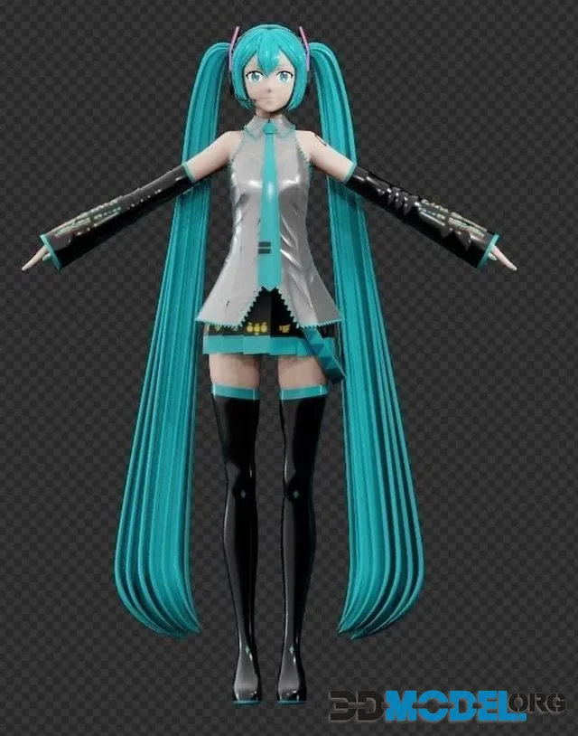 Miku V1 Low-poly (PBR)
