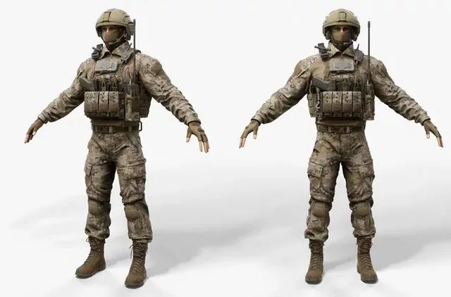Modern US Soldier Low-poly (PBR)