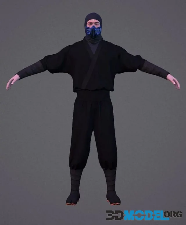 Ninja 03 Rig Low-poly (PBR)