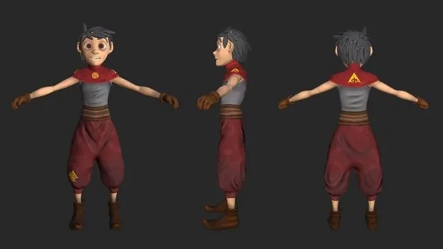 Nomad boy game character Low-poly (PBR)