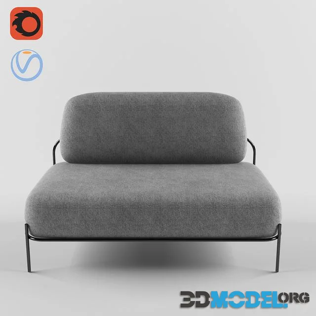Pawai sofa (Metal, Fabric)