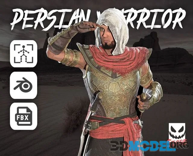 Persian Warrior Low-poly (PBR)