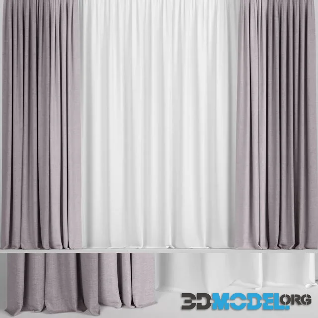 Pink curtains in two colors with tulle