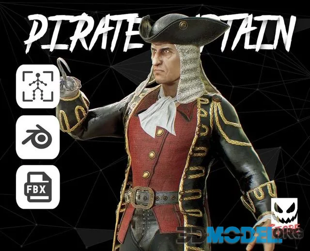 Pirate Captain Low-poly (PBR)